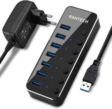 USB 3.0 Aktiv HUB - 7 Port - inkl. Netzteil