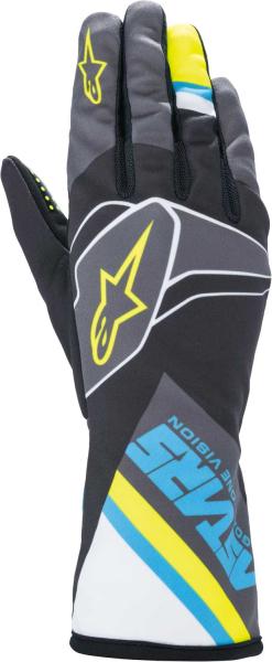 Alpinestars Tech 1-K Race V2 Gloves - Graphic cyan/yellow