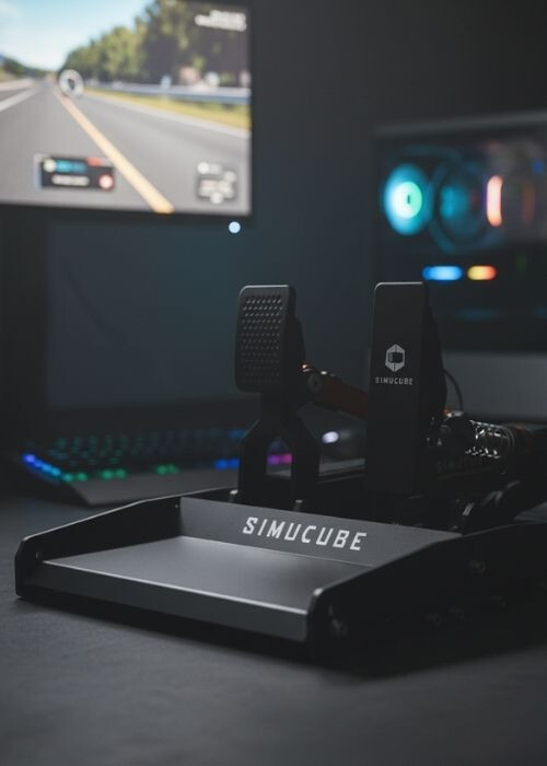 Simucube Pedale auf Tisch