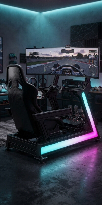 Sim Rig im Test in schönen Gamingraum