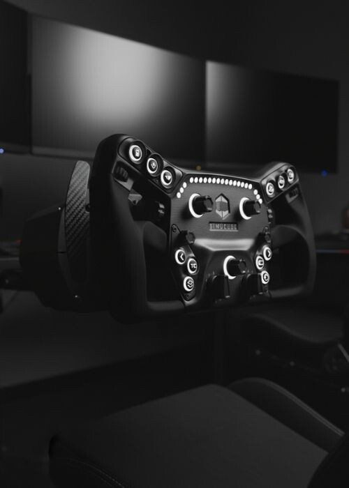 Simucube Lenkrad in Gaming Raum