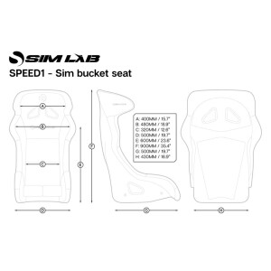 Sim-Lab Speed 1 Schalensitz Schwarz XXL