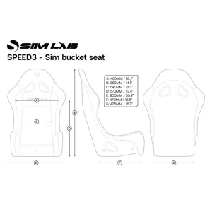 Sim-Lab Speed 3 SimRacing Schalensitz Schwarz