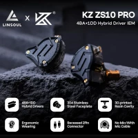 LINSOUL KZ ZS10 Pro In-Ear Headphones, Dark Black