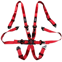 SRS 6-Point Harness with Quick Release Red