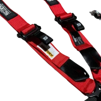 SRS 6-Point Harness with Quick Release Red